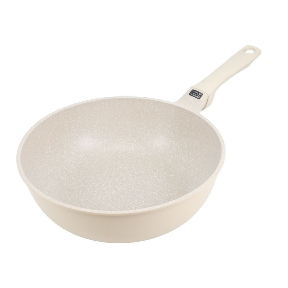 ウィザ WIZ'A　汚れが落としやすい軽量ＩＨいため鍋, クリーム(24), 24cm