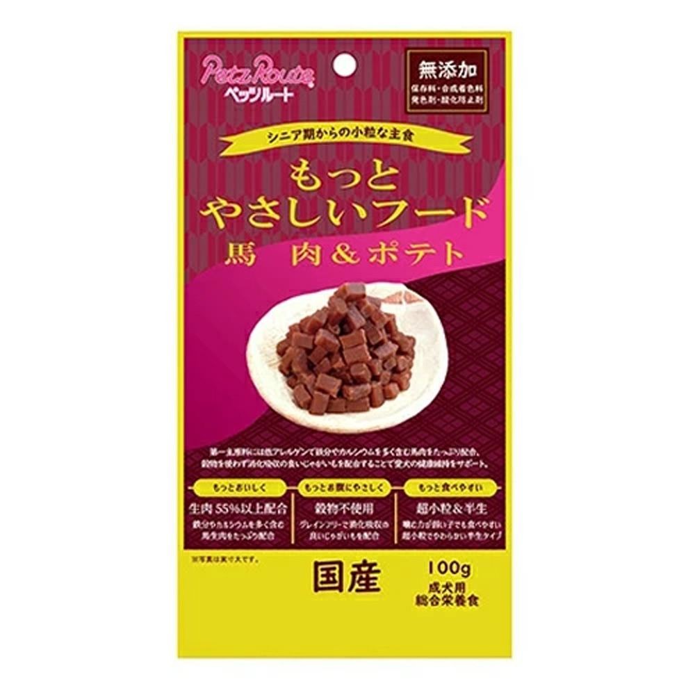 ペッツルート もっとやさしいフード 馬肉＆ポテト 100g, 馬肉＆ポテト, 100g