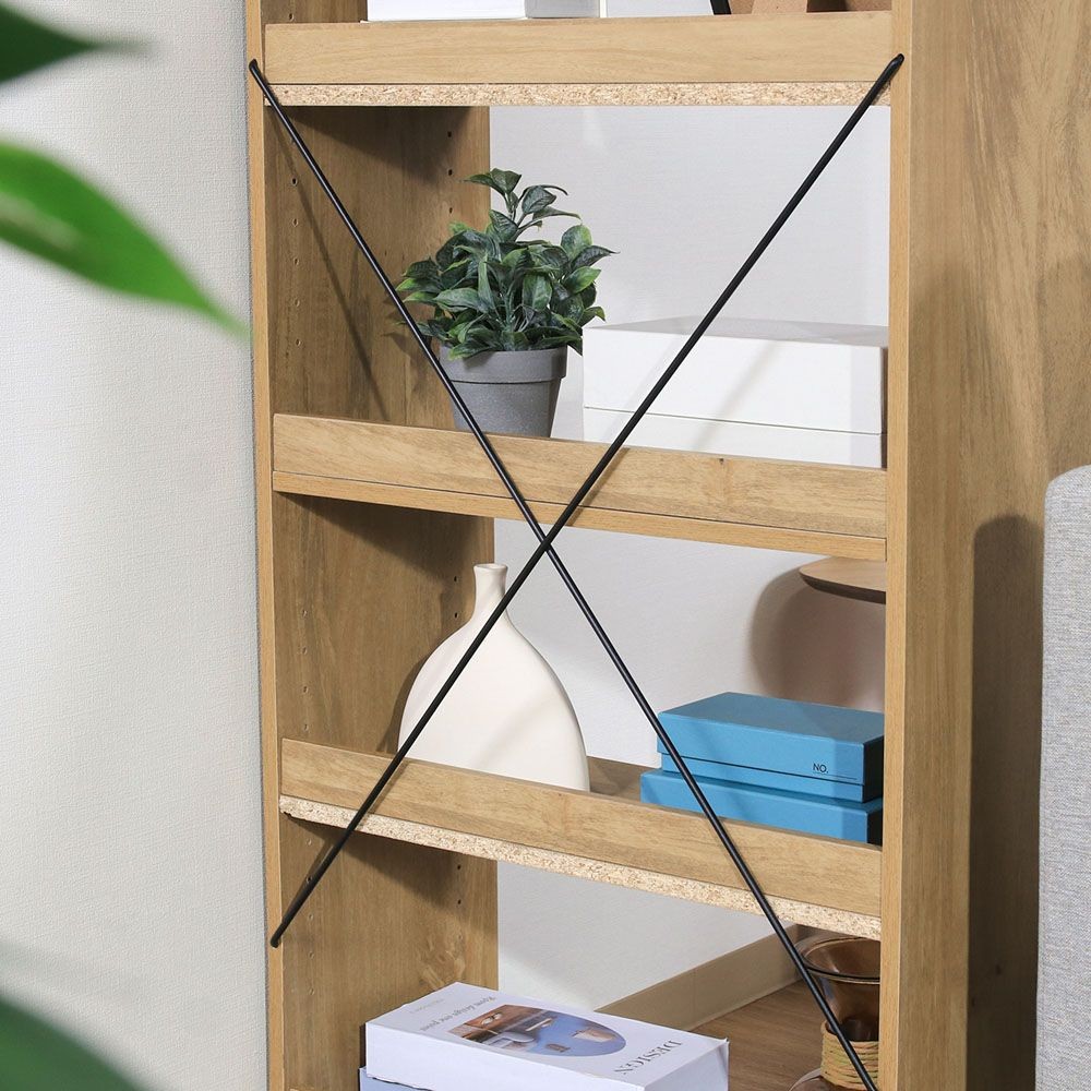 不二貿易 ＥＺＢＯオープンラック４段　ＯＡＫ　ＮＡ【メーカー直送・代引不可】, ナチュラル, 幅600mm&times;奥行280mm&times;高さ1200mm