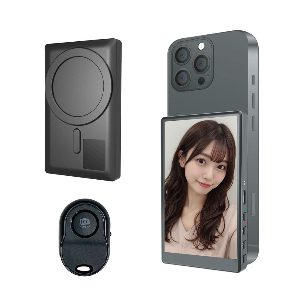 自撮りモニター "Camee" (キャミー) AN-S151 【メーカー直送・代引不可】, ブラック, 3.97インチTFT式パネル