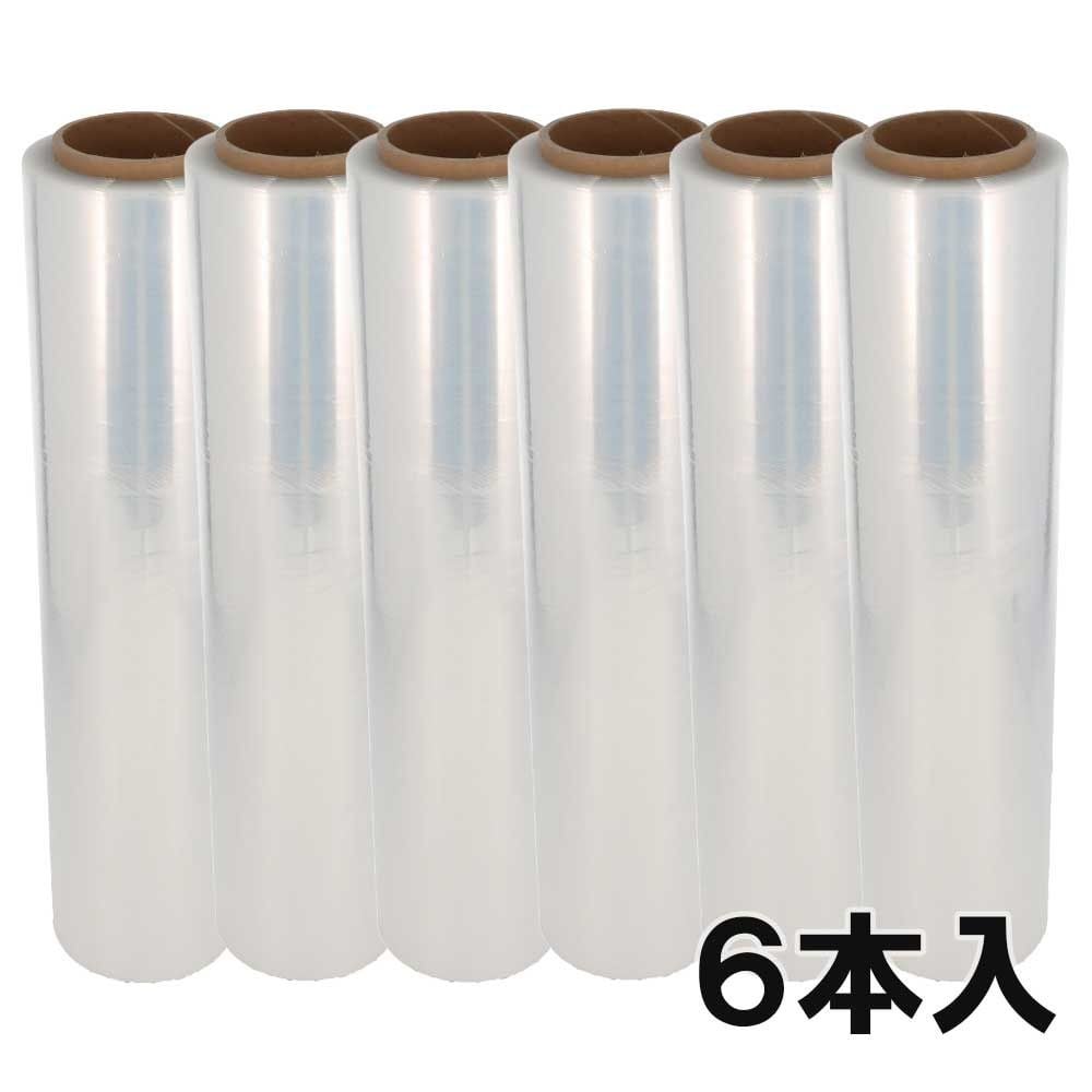 【オンライン限定】ストレッチフィルム１５&mu;５００ｍｍ&times;３００ｍ６本, 15ミクロン, 500mm&times;300mm