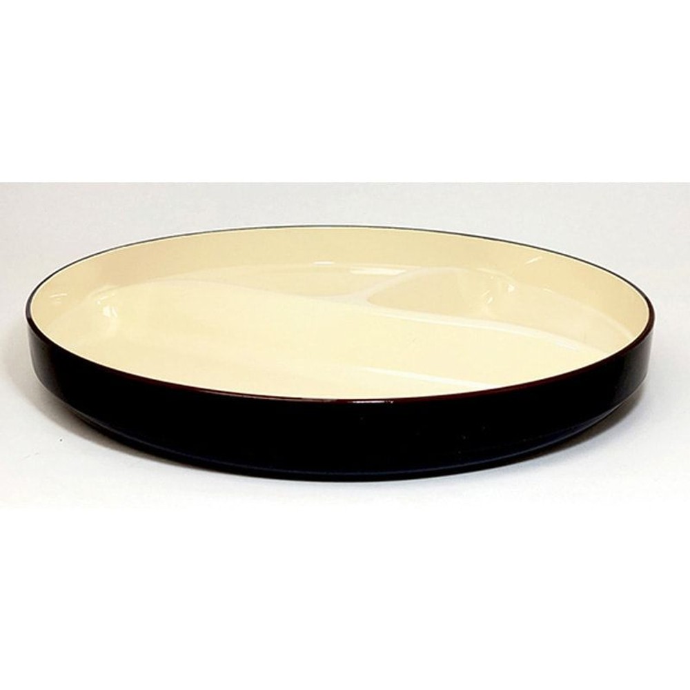 深型で3つ仕切りの深丸トレー, イエロー, 直径236mm