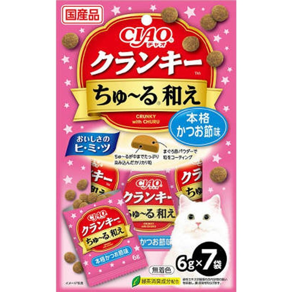 いなば クランキ―ちゅ〜る和え本格鰹だし味６ｇｘ７袋, 本格鰹だし, 6g×7袋