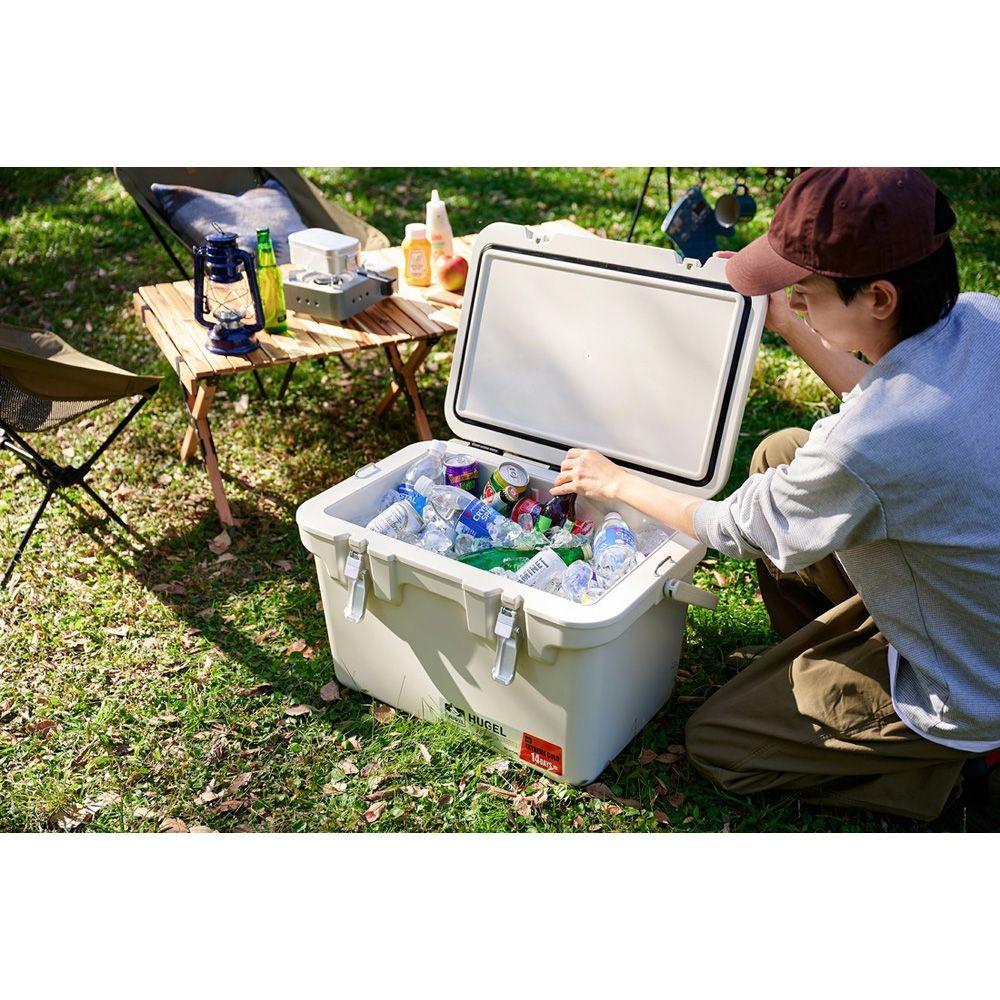 アイリスオーヤマ HUGEL 真空断熱クーラーボックス 40L アッシュホワイト, アッシュホワイト, 40L