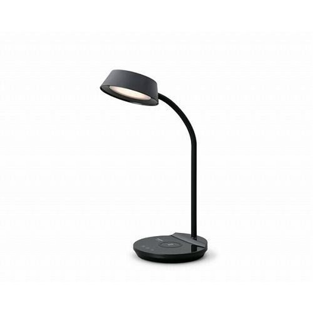 LEDデスクライト Qi充電 平置きタイプ 調光・調色 ブラック LDL-QFDL-B, ブラック, 幅160&times;奥行230&times;高さ340mm