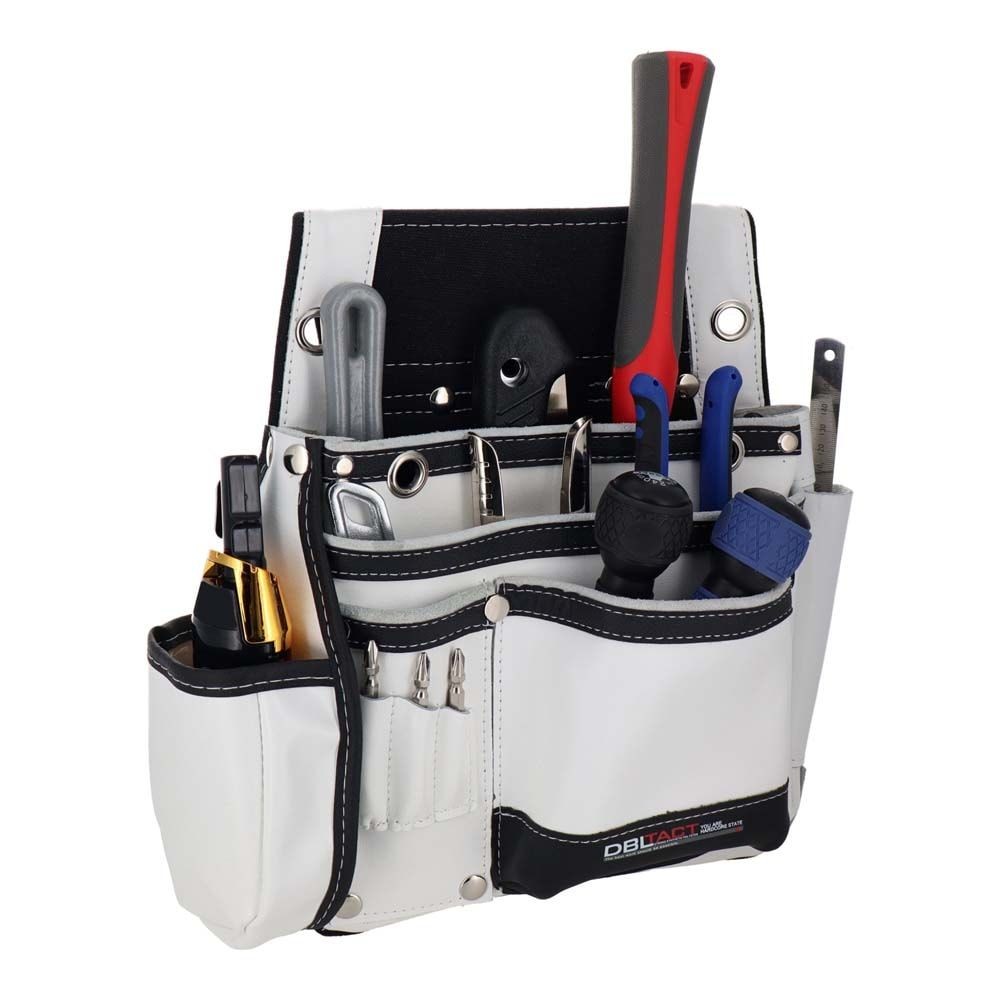 DBLTACT 本革卓越　釘袋　2段　墨ツボケース付　DTL-11, ホワイト, 2段 墨坪ケース付