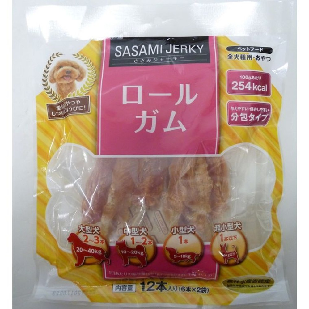 ささみジャーキーロールガム　12本, ロールガム, 12本