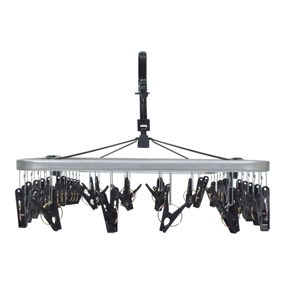 ウィザ WIZ'A　ひっぱって取り込めるスーパーメタル洗濯ハンガー　４０ピンチ, シルバー, 40ピンチ