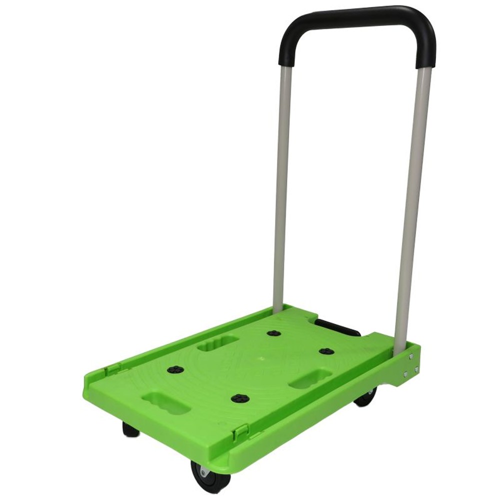 音が静かなハンドル収納式台車　グリーン, グリーン, 4.7kg