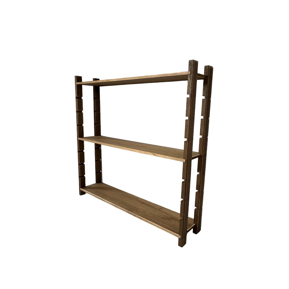 エイジングボード棚板3段ラックセット ブラウン, ホワイト, 910&times;200mm