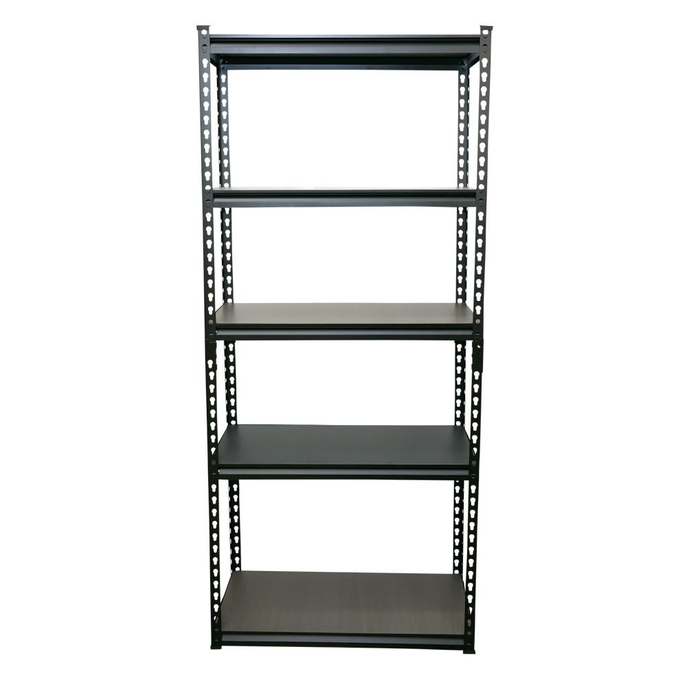 組立簡単なリバーシブル棚の安心ラック  80cm幅, ブラック, 80cm幅