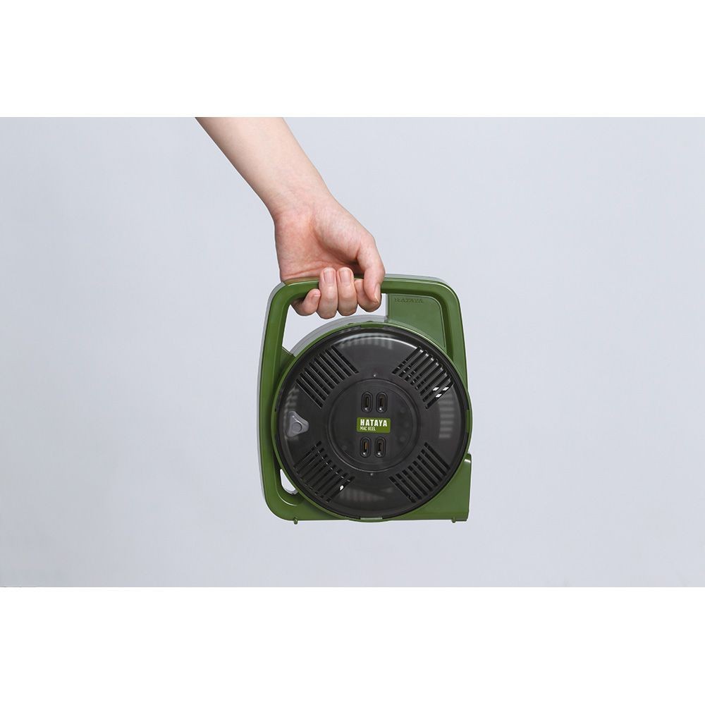 ハタヤ 屋内用マックリール MS-8-OG, オリーブグリーン, 幅187mm&times;奥行84mm&times;高さ215mm