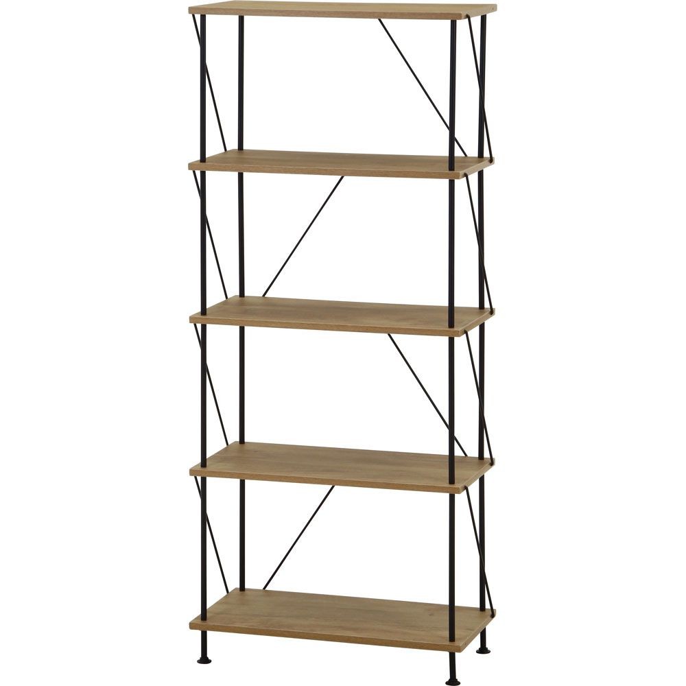 不二貿易 ＥＺＢＯツイストロック　オープンラック５段　ＯＡＫ　ＮＡ【メーカー直送・代引不可】, ナチュラル, 幅615mm&times;奥行306mm&times;高さ1390mm