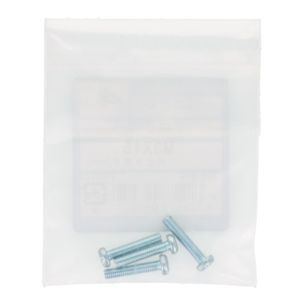 小ねじ　なべ　ユニクロ　Ｍ３&times;１５ｍｍ　４本入, シルバー, M3&times;15mm