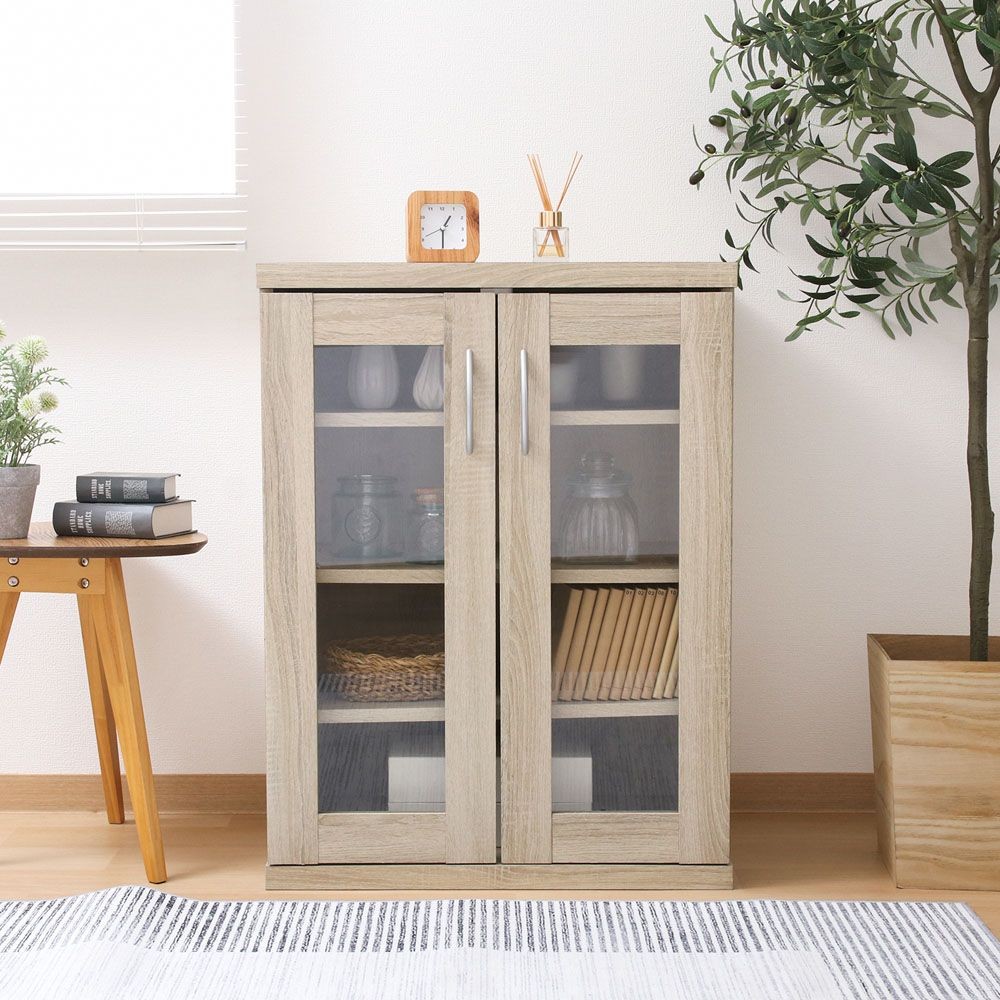 不二貿易 ラルゴ　キャビネット　オーク【メーカー直送・代引不可】, オーク, 幅600mm&times;奥行415mm&times;高さ800mm