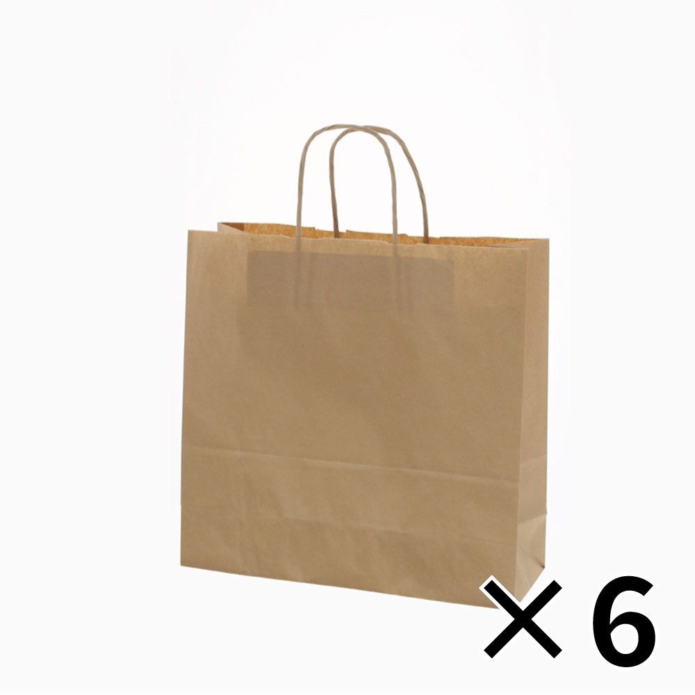 【6個セット】HEIKO 紙袋 25チャームバッグ 25CB 3才 未晒無地 50枚/袋 クラフト シモジマ 【メーカー直送・代引不可】, 無地, 3251000