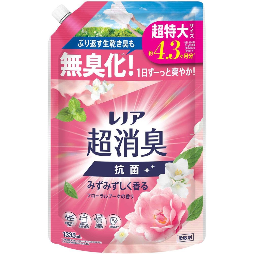 レノア超消臭 みずみずしく香る フローラルブーケ 詰替 超特大 1335ml, フローラルブーケ, 1335ml