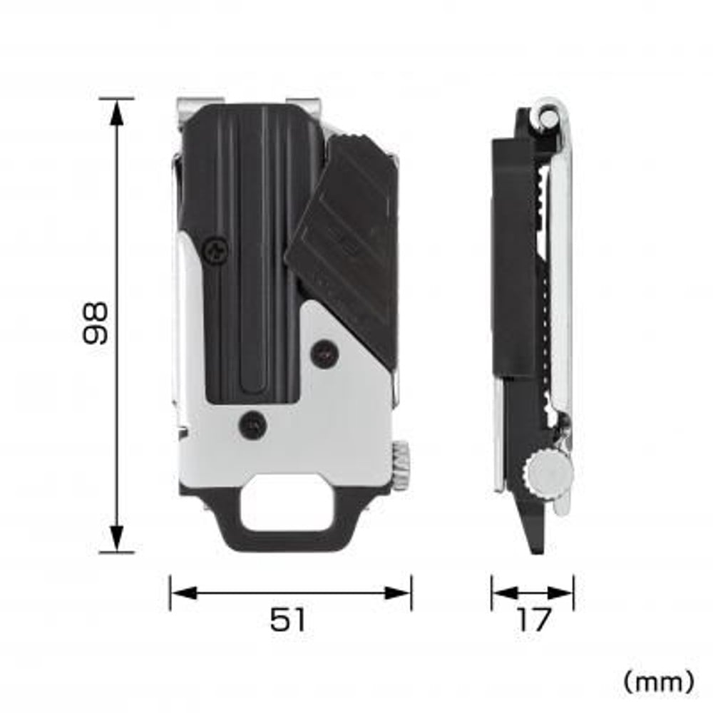 TAJIMA（タジマ）　セフホルダー胴ベルト用 金属 右用 SF-MHLD, ブラック/シルバー, 胴ベルト用　右用