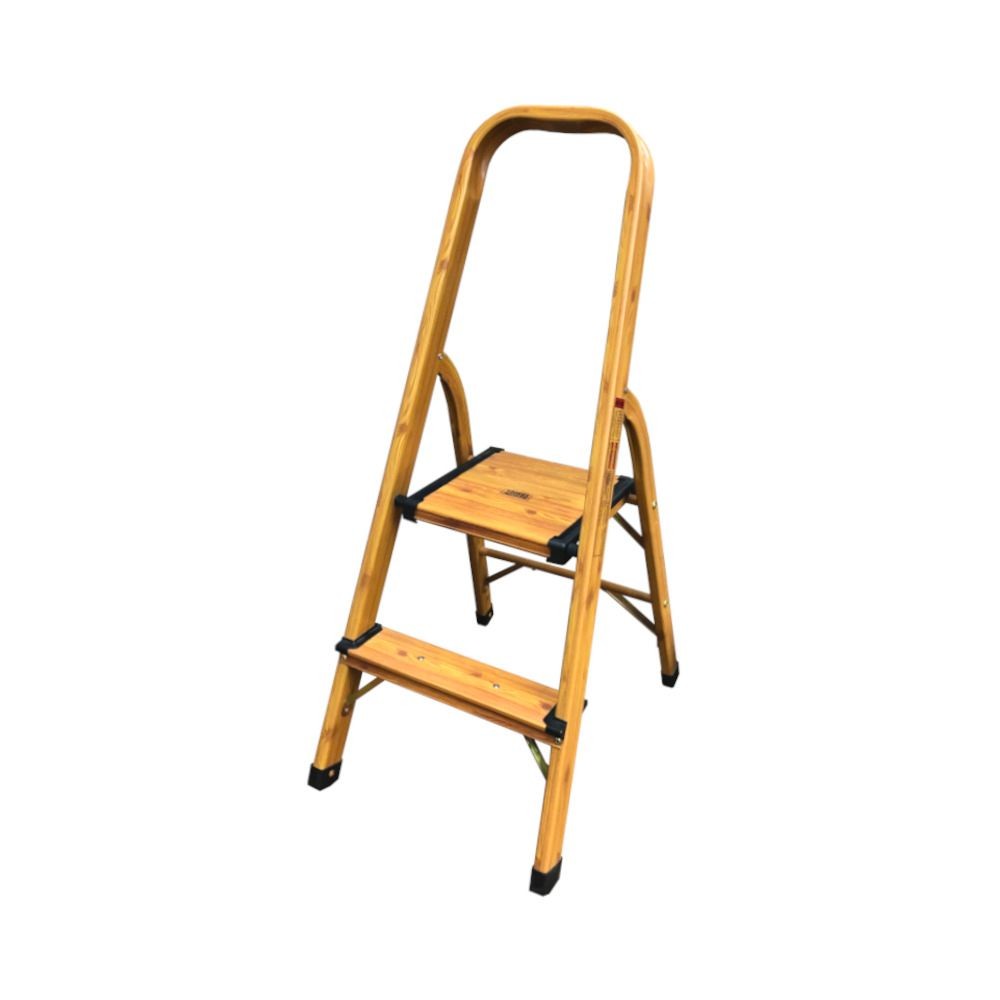 取っ手付アルミステップ木目, 木目（2段）, 2段