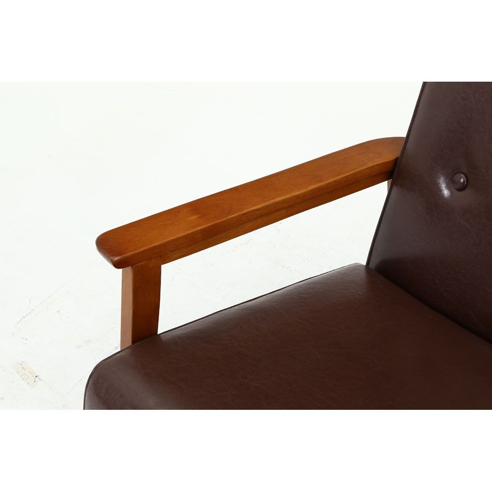 不二貿易 バイキャストＰＵソファ　ミート　１Ｐ　ＬＢＲ【メーカー直送・代引不可】, ライトブラウン, 幅640mm&times;奥行720mm&times;高さ700mm