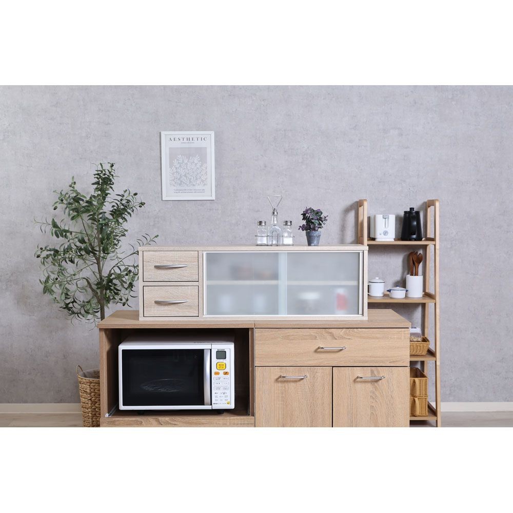 不二貿易 カウンター上収納ラック　９０幅　オーク【メーカー直送・代引不可】, オーク, 幅900mm&times;奥行265mm&times;高さ290mm