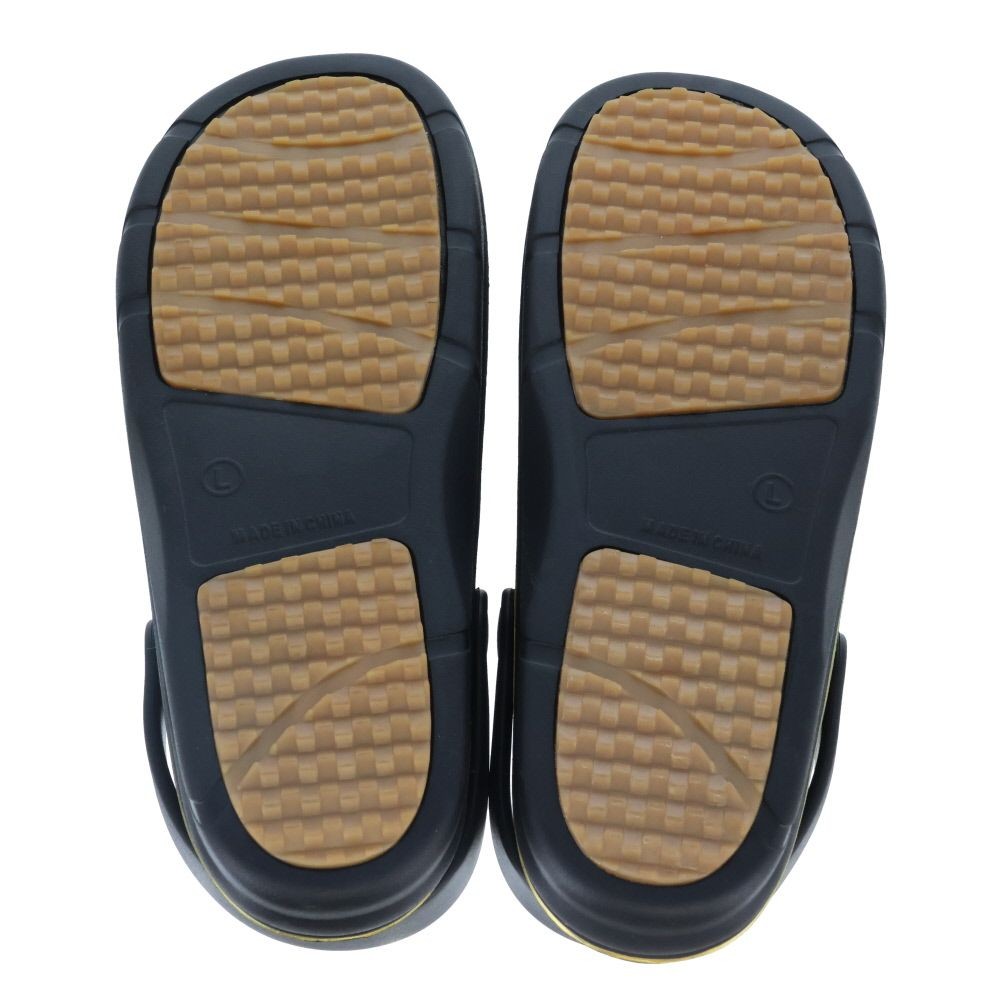 紳士　ＢＭ防滑高弾力　タウンサンダル　ＢＫＧＤ　Ｌ, ブラック&times;ゴールド, Lサイズ