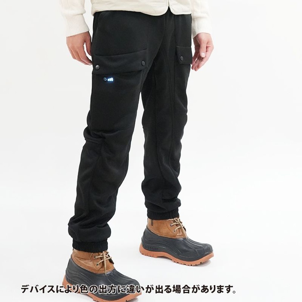 【数量限定】【処分価格】ヒーター内蔵ストレッチパンツ　ブラック, ブラック（S）, Sサイズ