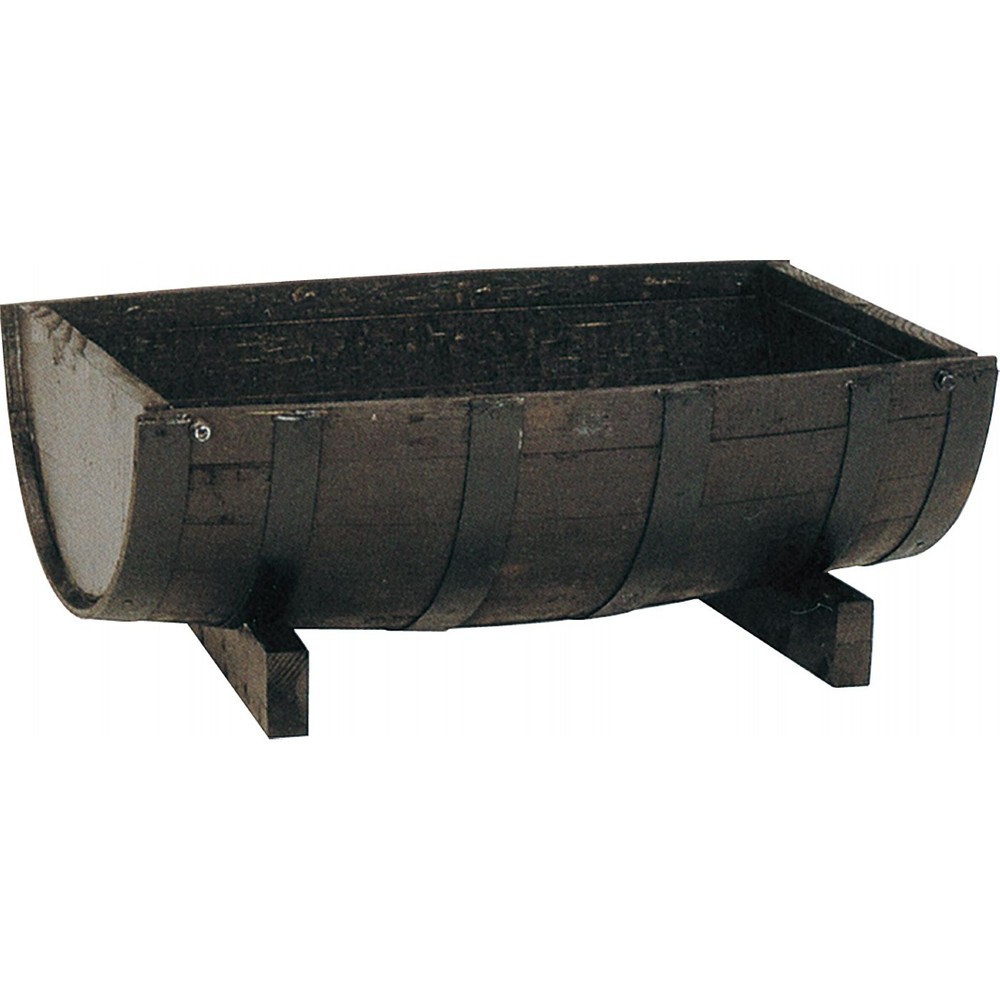 ウイスキー樽プランター　GE-1　舟型63　ブラック　【メーカー直送・代引不可】【北海道・沖縄・離島除く】, ブラック, 舟型63