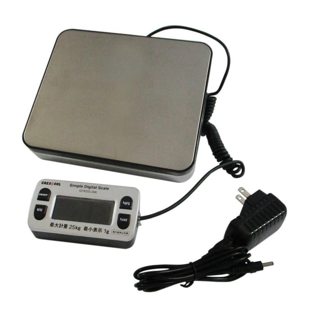 グレートツール　隔測式デジタル秤 取引証明以外用 GTKDS-25K, シルバー, 最大25kg