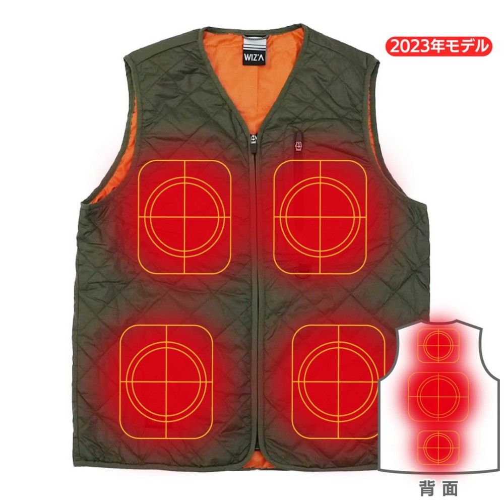 【数量限定】【値下げ】ダブルヒーター内蔵ベスト　カーキ, カーキ, Mサイズ