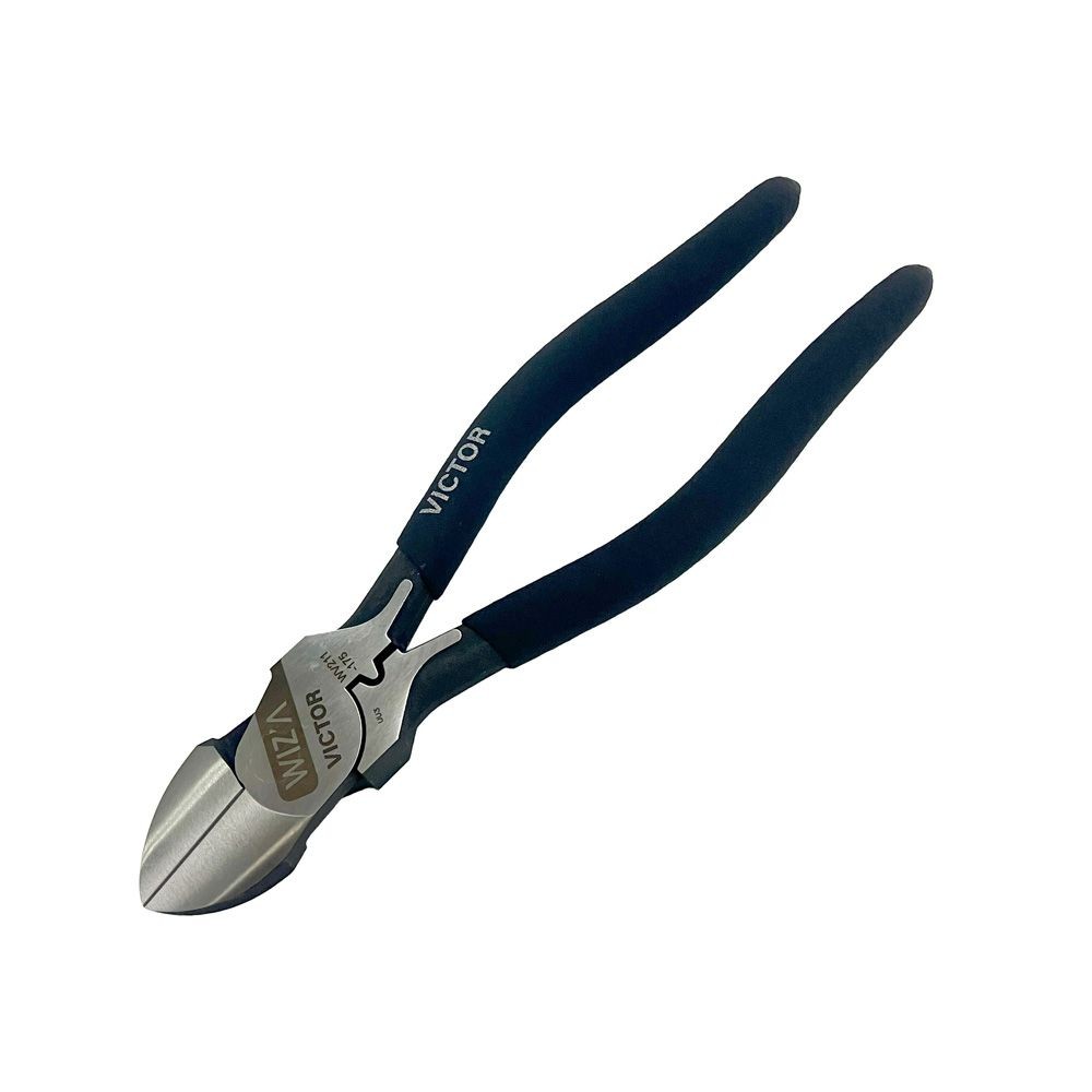 ウイザ WIZ'A &times; VICTOR 偏芯薄刃ニッパ圧着付175mm WV211-175, ブラック, 幅53mm&times;奥行190mm&times;高さ13mm