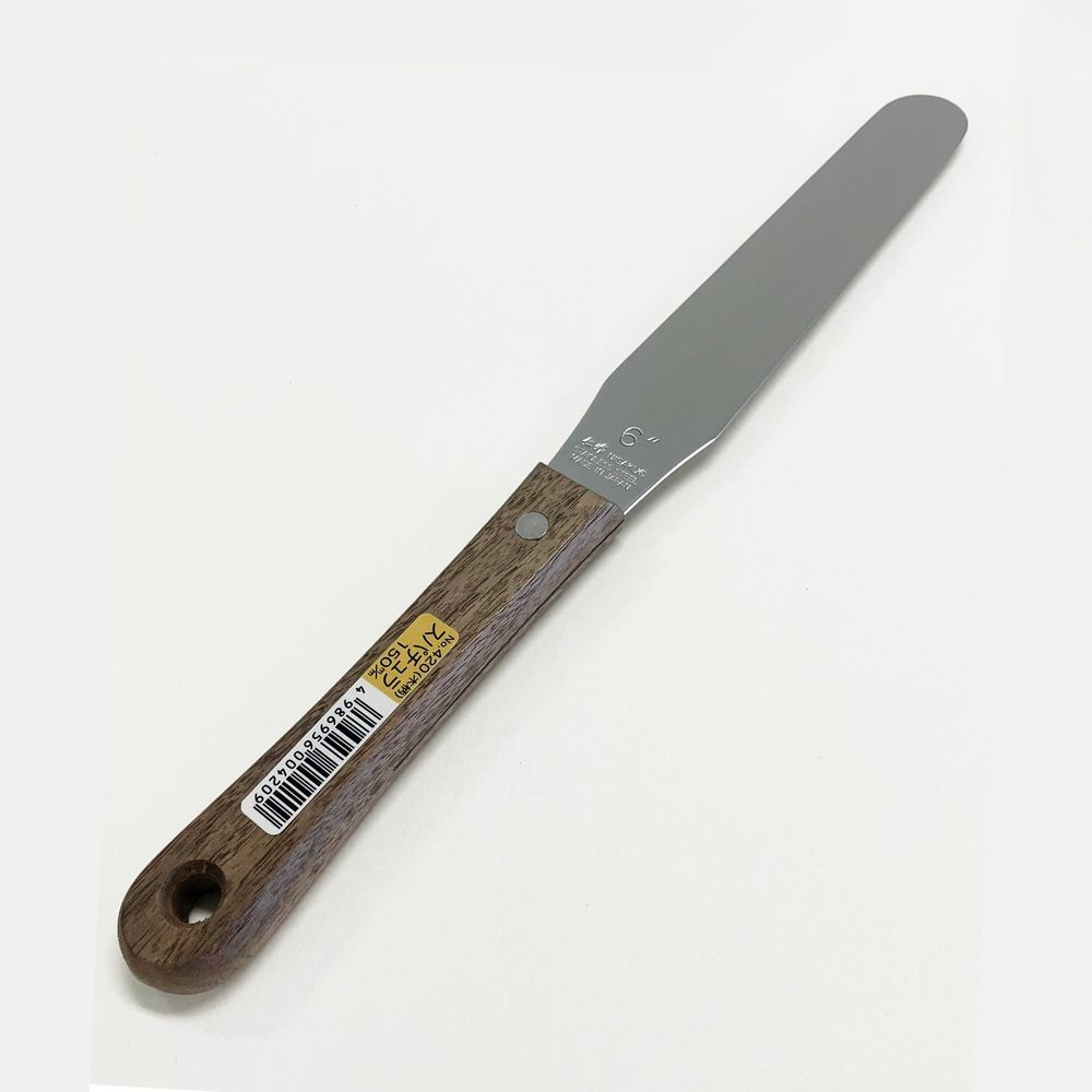 富田刃物（Tomita Cutlery） ステンレス製　スパチュラ　木柄　１５０ｍｍ No.420, ステンレス, 150mm