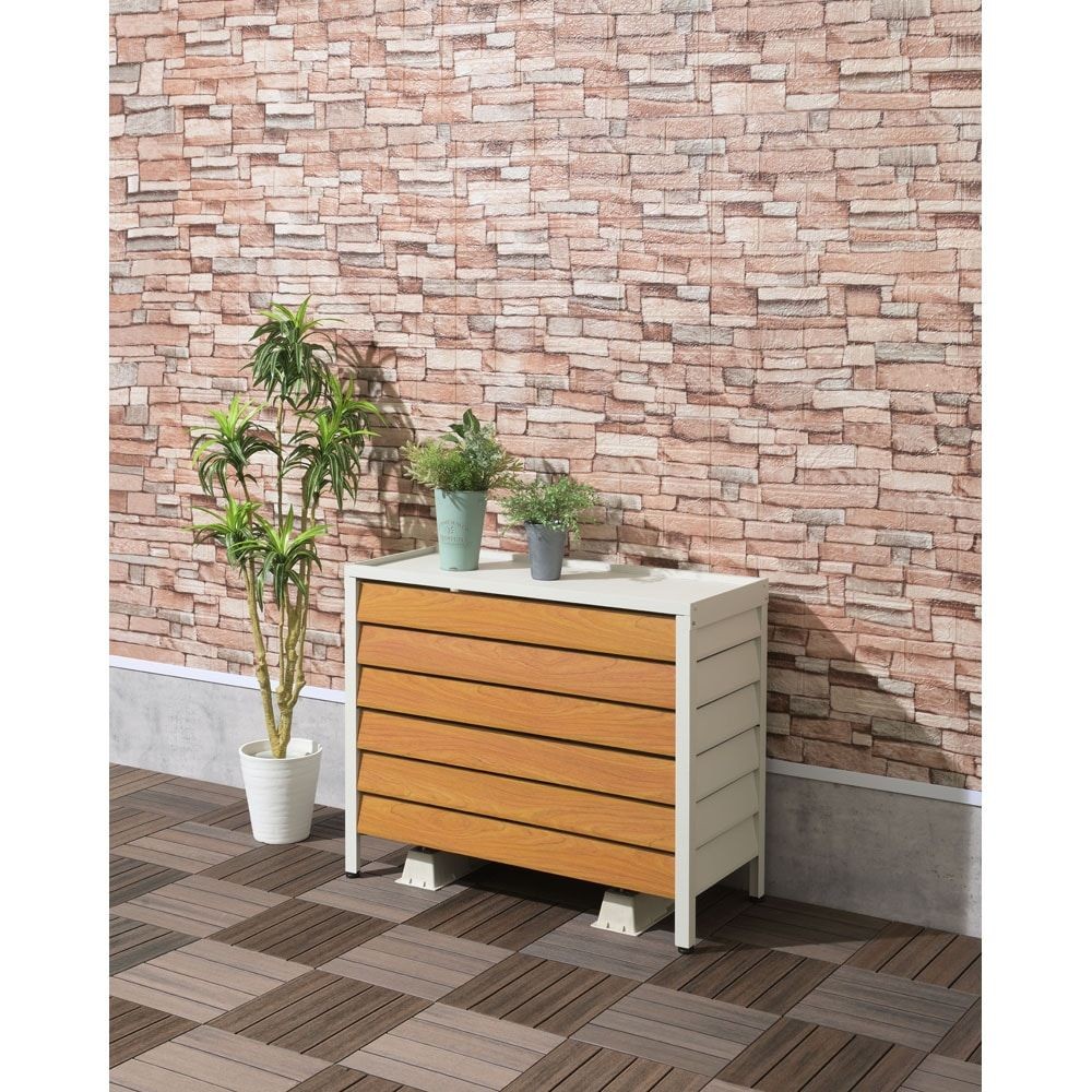 アルミ室外機カバー  ルーバー標準【メーカー直送・代引不可】, ホワイト, 標準