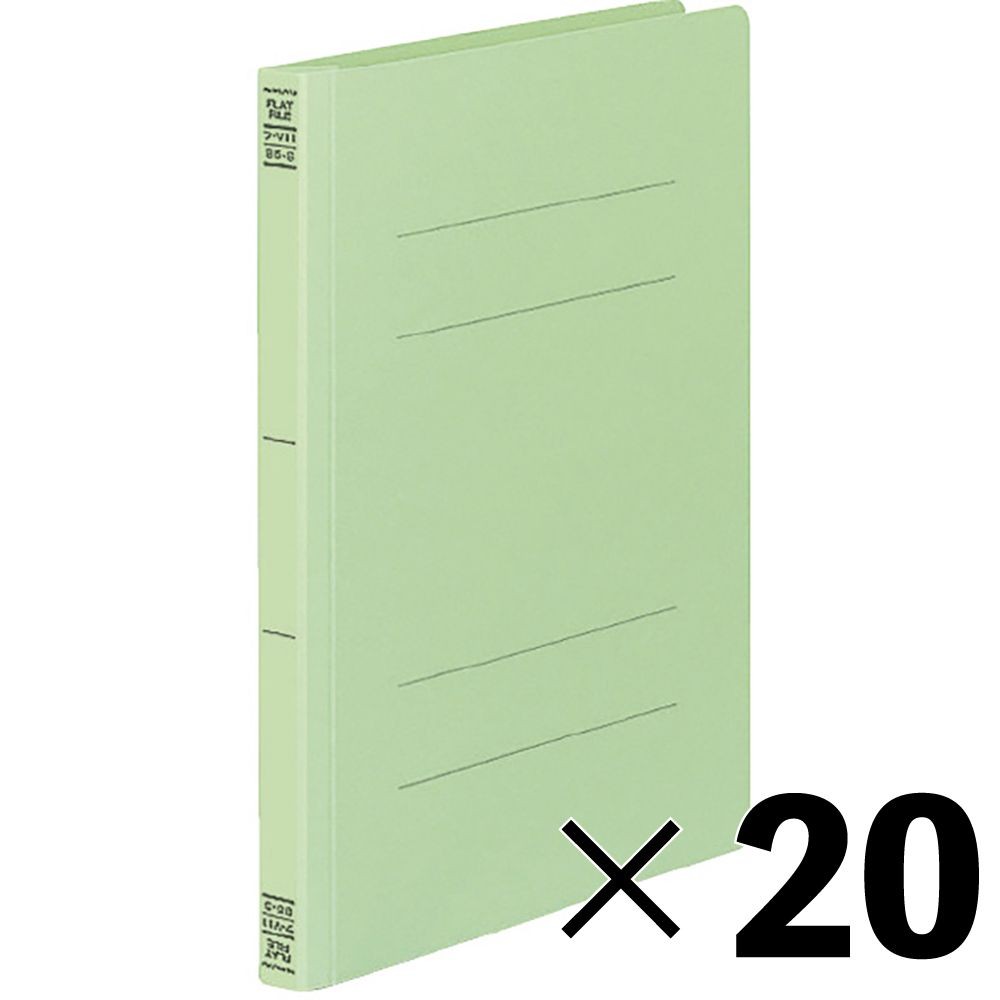 【20冊セット】コクヨ　フラットファイルV樹脂製とじ具B5縦 15mmとじ 緑 フ-V11G【メーカー直送・代引不可】