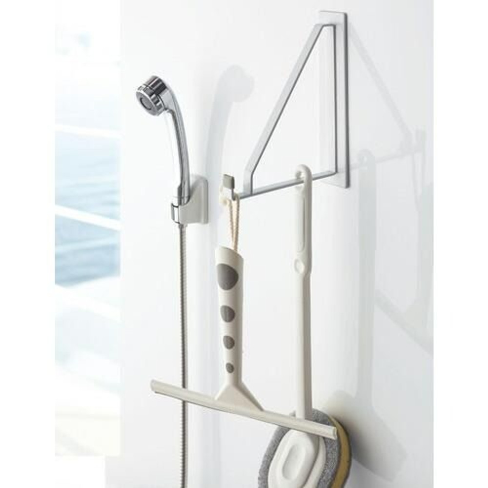 山崎実業 マグネットバスルーム物干しハンガー ミスト MIST, ホワイト, 約5×18.5×23cm