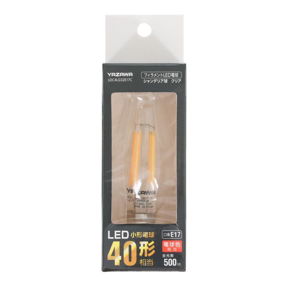 ヤザワ フィラメントLED LDC4LG32E17C, クリア, 40形相当