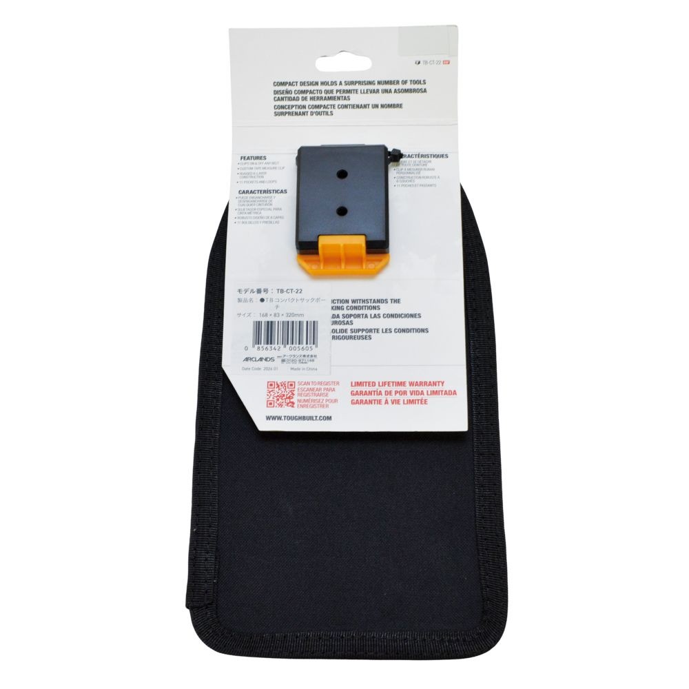 TOUGHBUILT（タフビルト）　テクニシャンポーチ　TB-CT-22　11ポケット　ClipTech対応, 黒, TB-CT-22