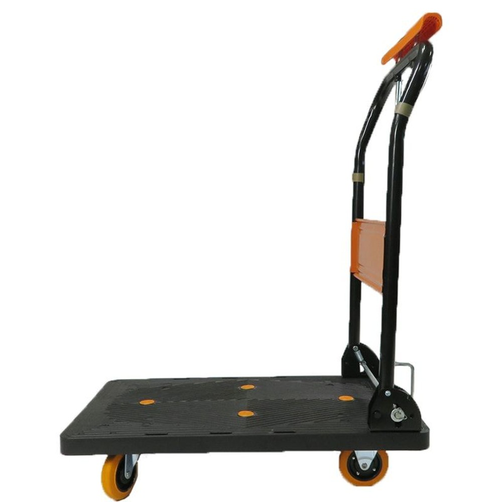 ビバホームオリジナル ハンドブレーキ付きカルシズ樹脂台車, 耐荷重150kg, 幅450&times;奥行730&times;高さ910