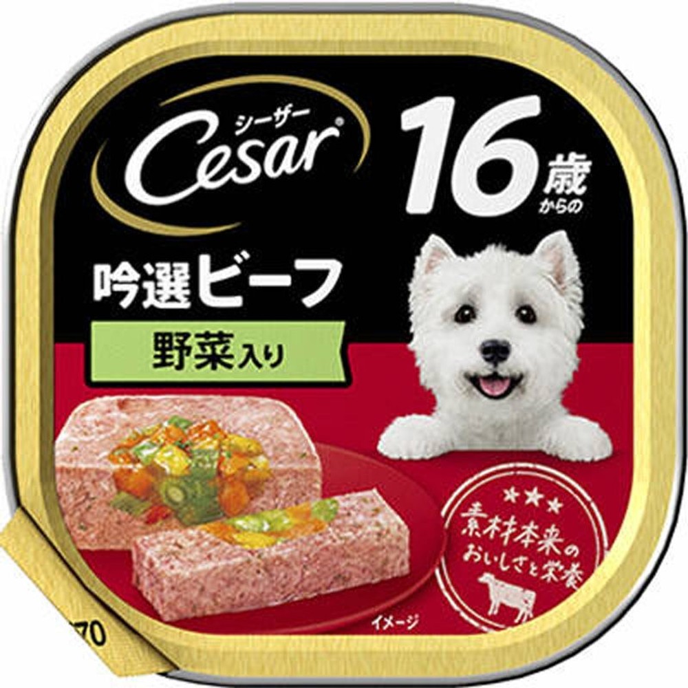 シーザー　16歳からの吟選ビーフ 野菜入り　100ｇ, 16歳から 野菜入り, 100g