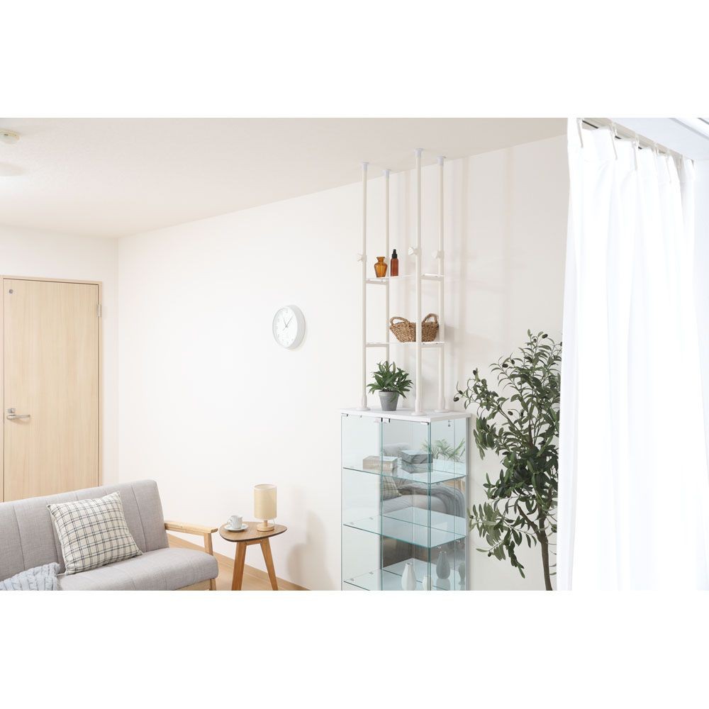 不二貿易 上置き突っ張りシェルフ　ＢＡＡＬ　ＷＨ【メーカー直送・代引不可】, ホワイト, 幅390mm&times;奥行250mm&times;高さmm