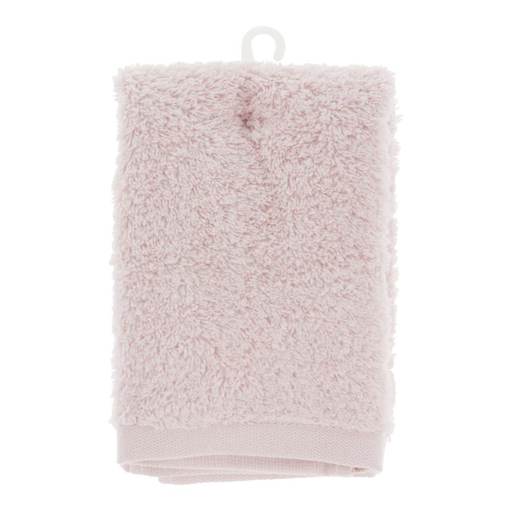 ●吸水ふわふわ無撚糸ウォッシュタオル　ピンク, ピンク, 約34×34cm