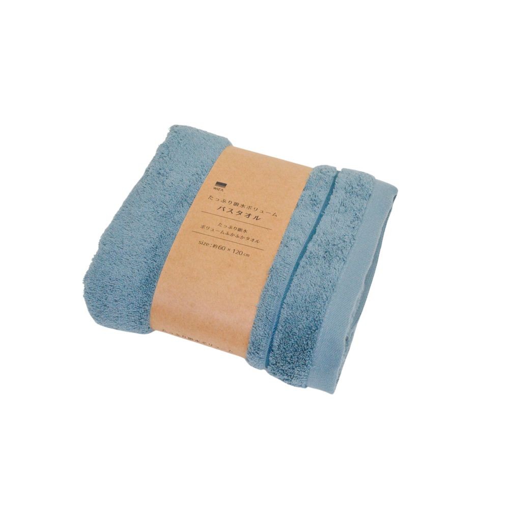 WIZ'A たっぷり吸水ボリュームバスタオル　スモーキーブルー, スモーキーブルー, 60×120cm