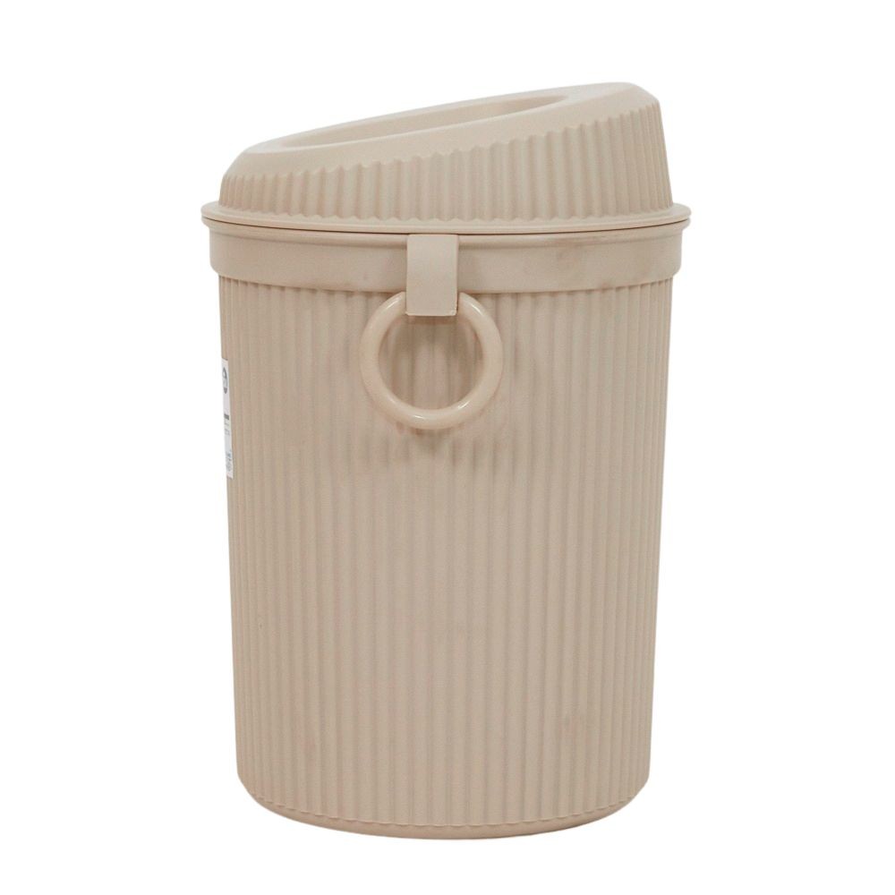 中が見えにくいフタ付くず入れ, ベージュ, 6.0L
