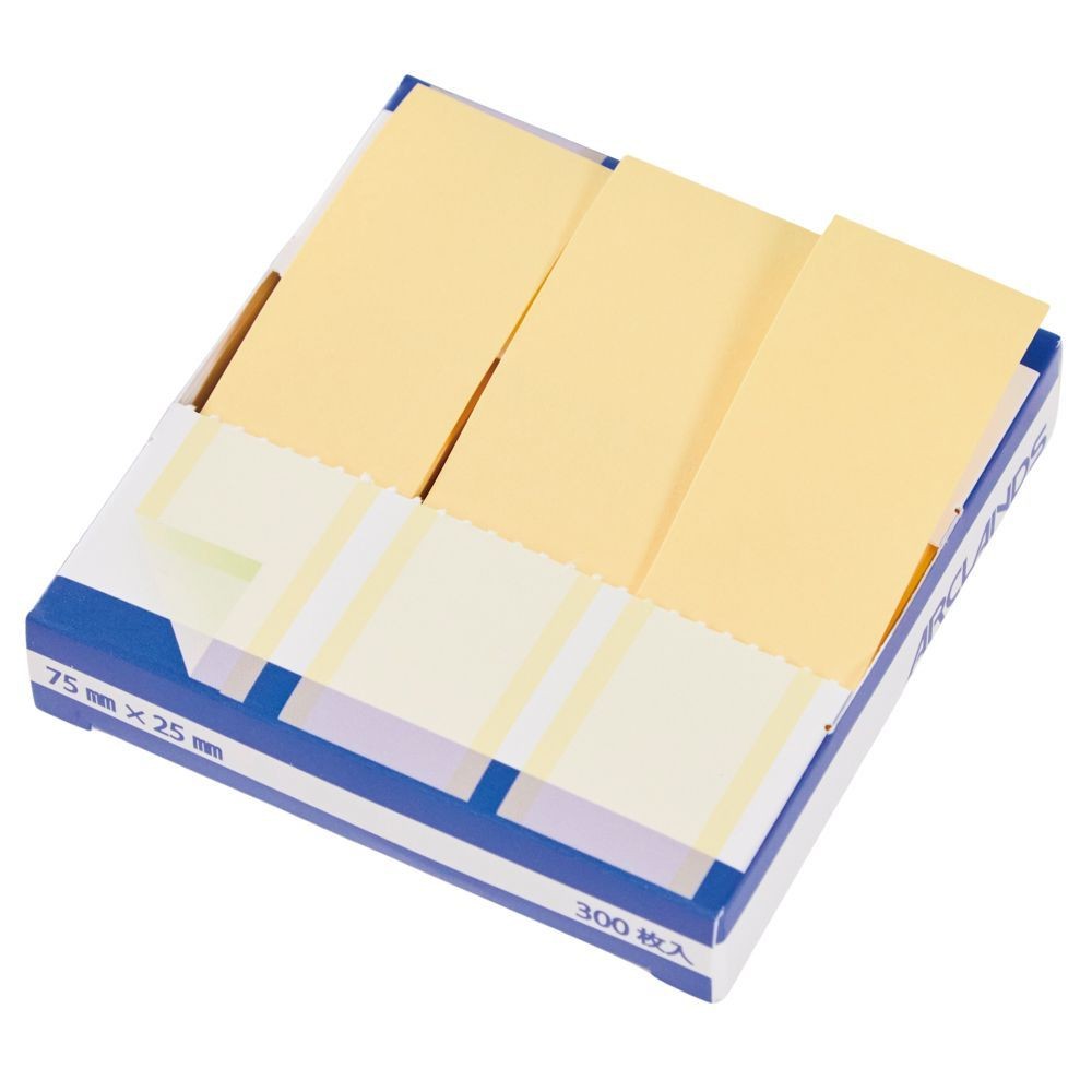 ポップアップ付箋75×25ｍｍ300枚, 黄色, 100P