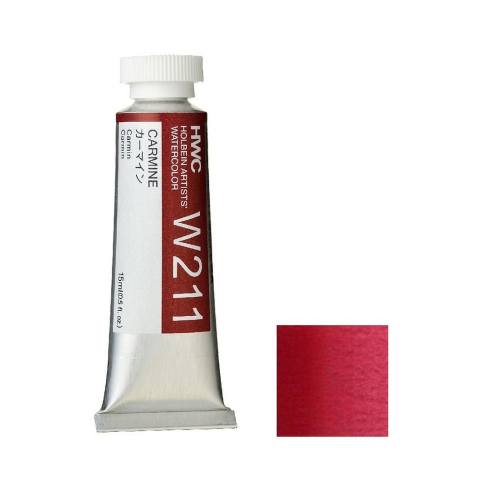 ホルベイン 透明水彩絵具 5号 (15ｍｌ) W211 カーマイン, W211カーマイン, 5号 (15ml) 