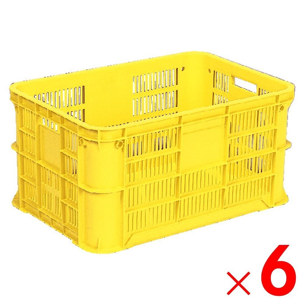 サンコー サンテナー B#80-4 イエロー 106921-00 &times;6個セット【メーカー直送・代引不可】【法人限定】【日祝配送不可・時間指定不可】, イエロー, 6P