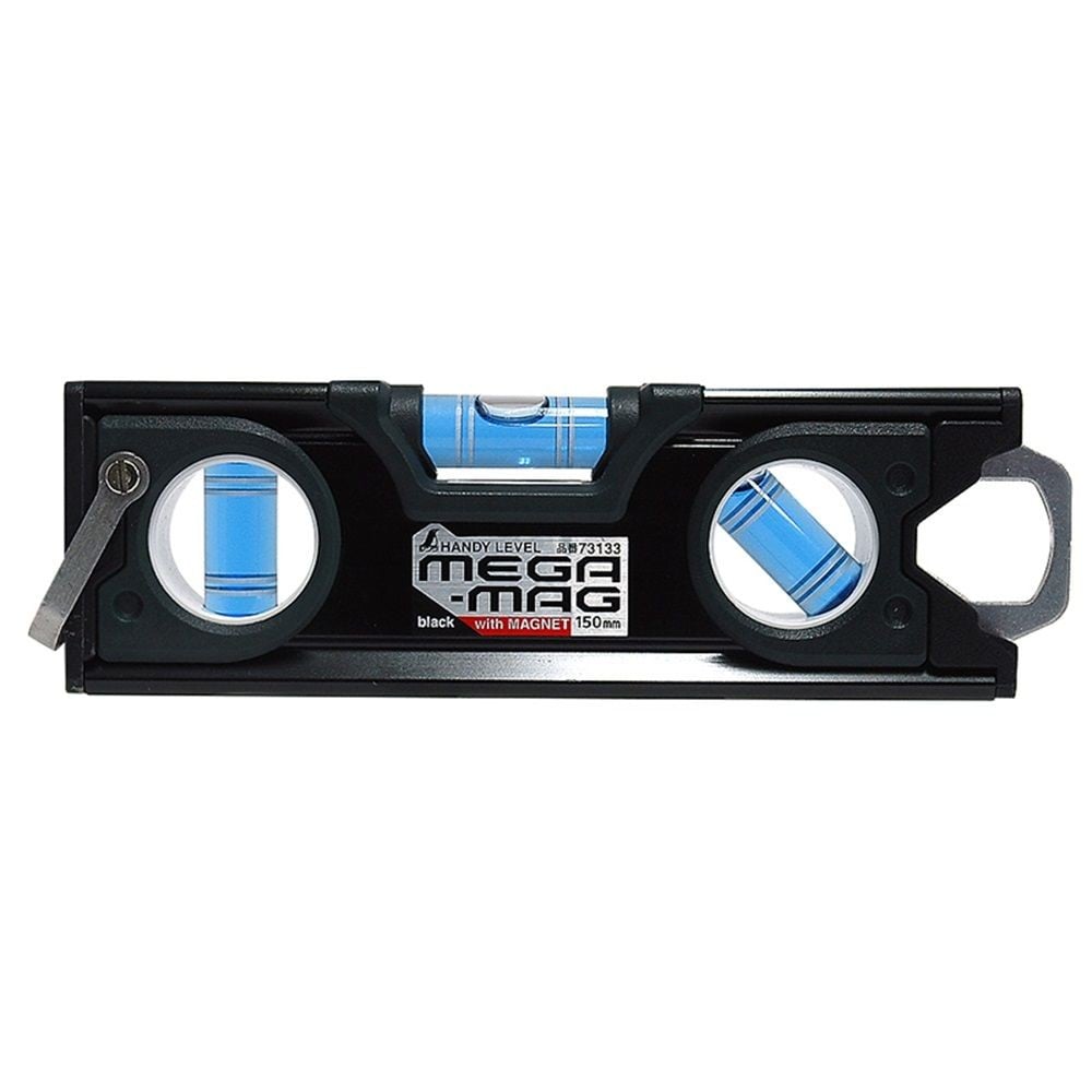 ハンディレベル MEGA-MAG150mm 黒 マグネット付, 73133, 150mm