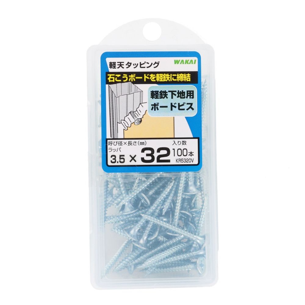 若井産業（WAKAI）　軽天ビスラッパ（Ｄ８）３．５&times;３２ｍｍ, ビス, 100本入り