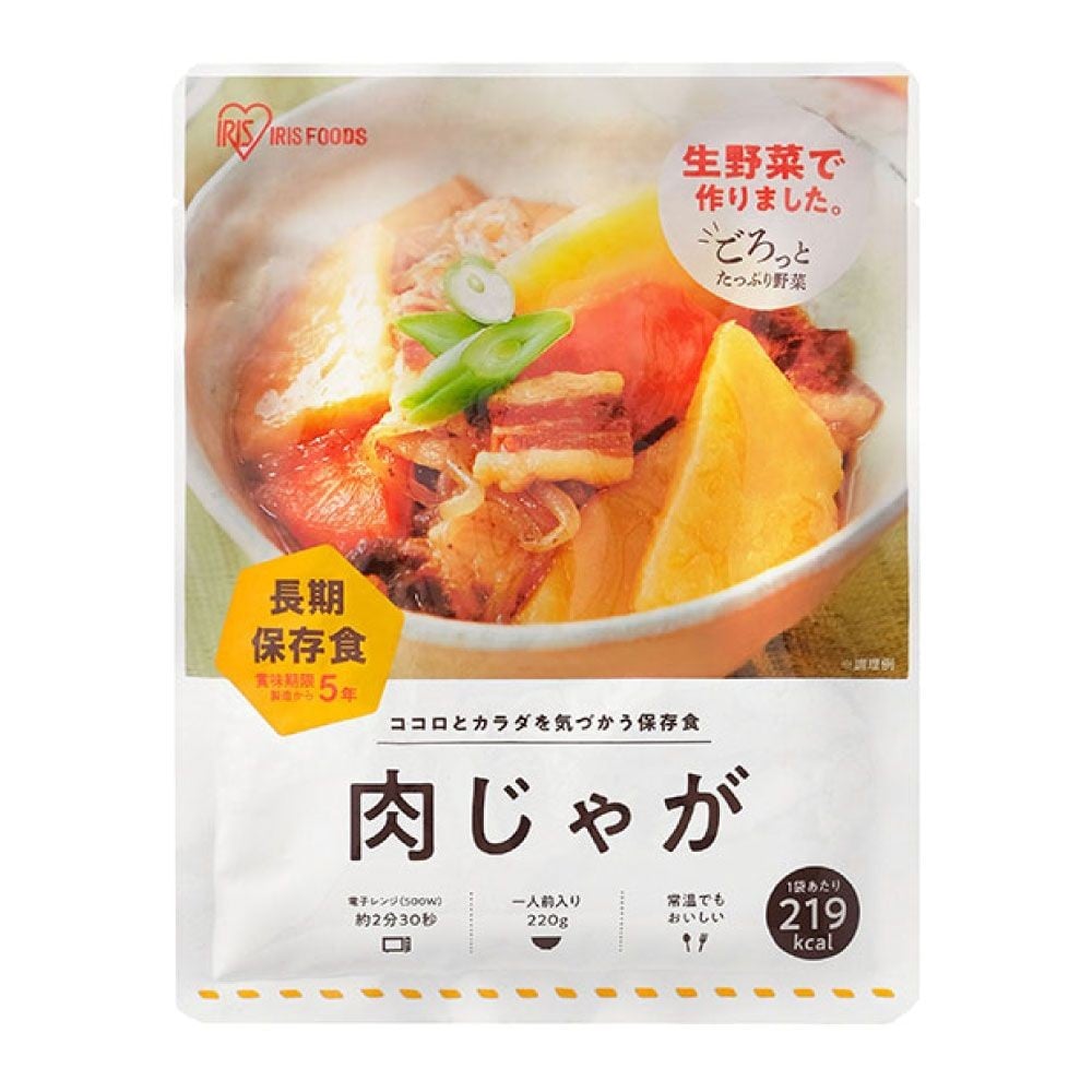 災対食　レトルトパウチ　肉じゃが　220g, 肉じゃが, 220g
