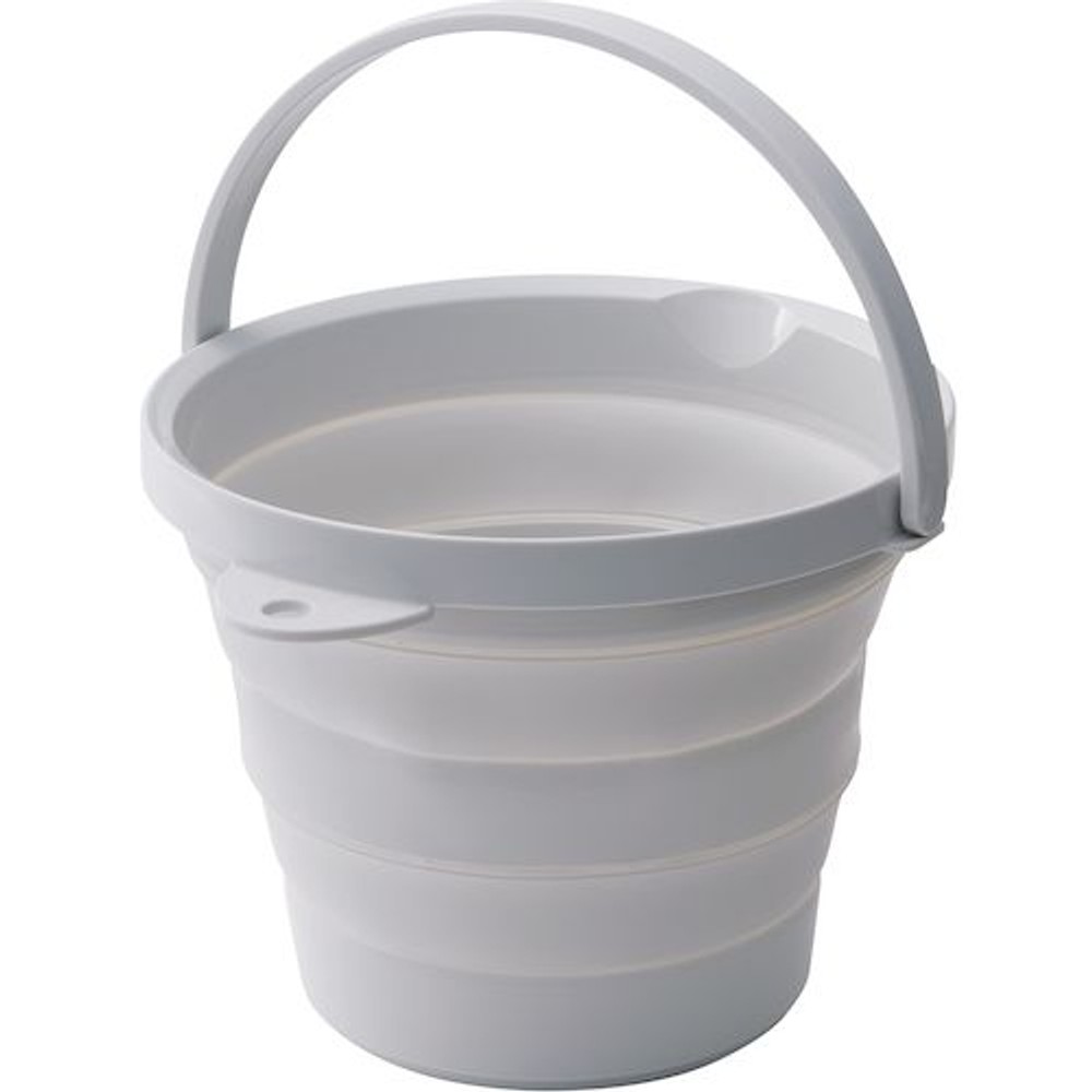 折りたたみソフトバケツ, グレー, 8.0L